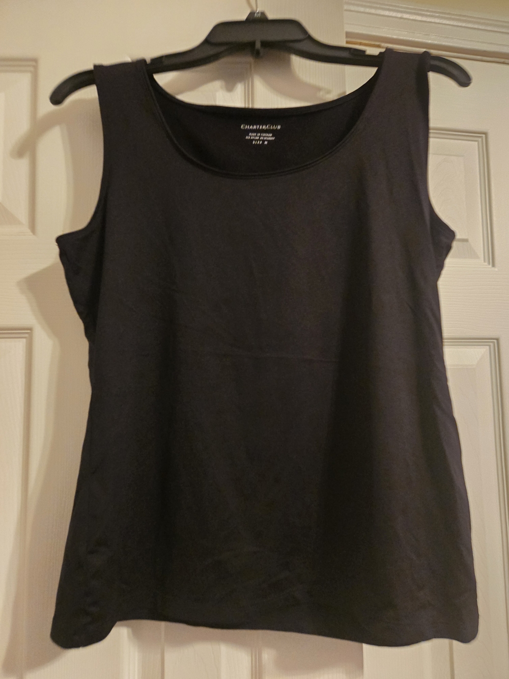 Charter Club Black Scoop Neck Sleeveless Tank